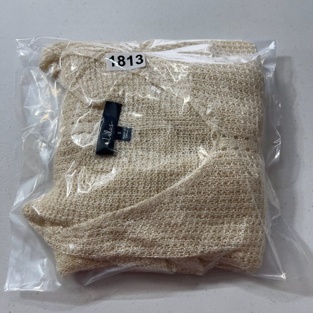 Lulus Women’s Small‎ Cream Knit Layered Semi Sheer Sweater Long Sleeve - Picture 10 of 10